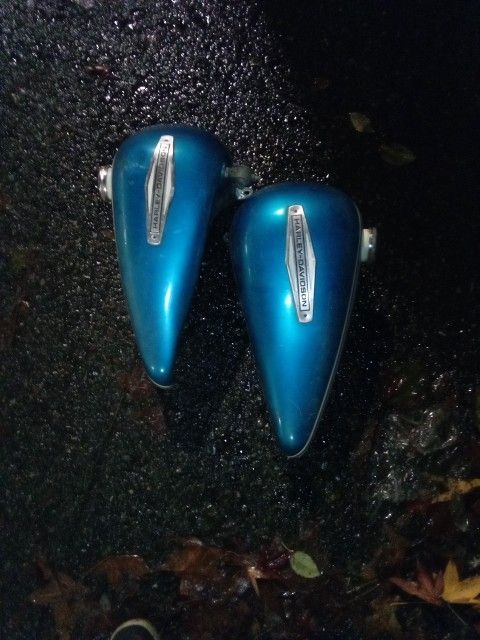 Harley Davidson Motorcycle Dual Tanks Vintage