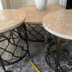 NEW*GENUINE MARBLE coffee & End Tables Set