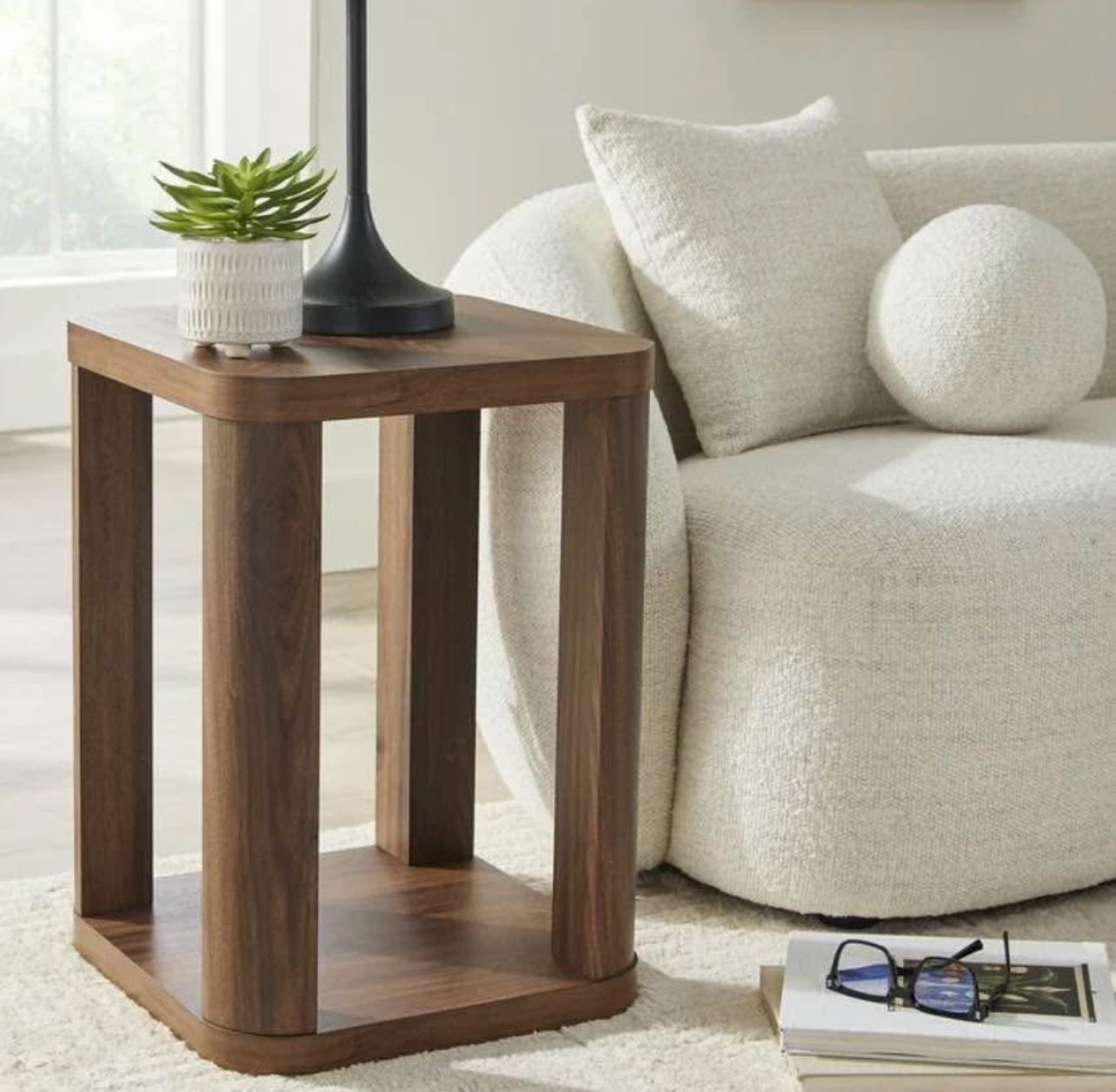 Walnut End Side Table - NEW