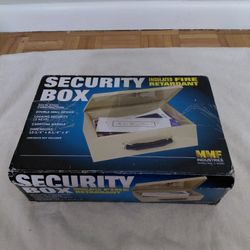 Security Box- New , Insulated Fire Retardant, Includes 2 Keys To Lock It. S