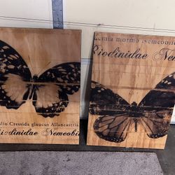 Wooden Butterfly Wall Art – Set of 2