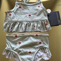 Modern Moments by Gerber Toddler Girls Ruffle Bikini with UPF 50+ Size 2T