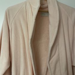 Velour Shawl Collar Robe Rose
