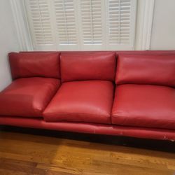 Vintage Red Waiting Room Sofa