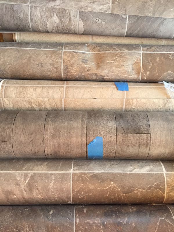 Free rolls of vinyl flooring. Job leftovers. Like to move fast. Most