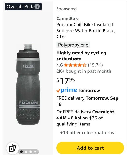 CamelBak
Podium Dirt Series Chill 21oz Bike Hike Bottle
Black Drink Bladder