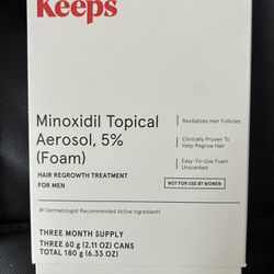 Keeps Minoxidil Mens Hair Loss Treatment New In Box 3 Months Supply