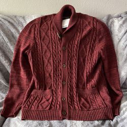 CPO Provisions Cardigan Sweater Red/rogue Size Large Nwt