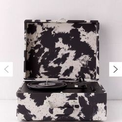 Crosley Cow print Record Player With Turn table 