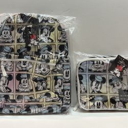 Disney Mickey And Minnie Mouse Backpack And Lunch Bag Combo Set