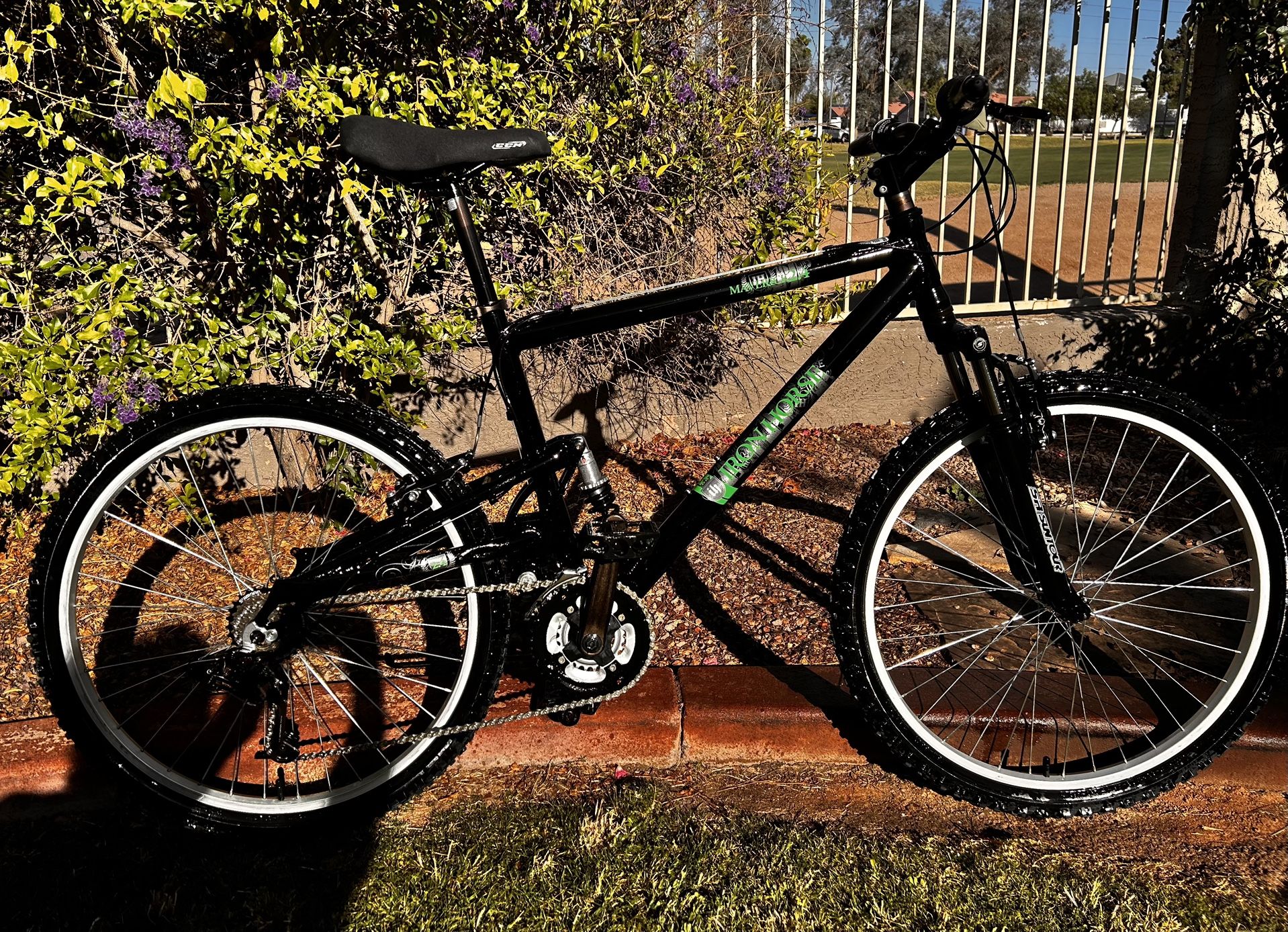 IRON HORSE MAVERICK 2.4 Full-Suspension 21-Speed Mountain Bicycle with 26” Wheels, NEW Cables-Seat-Chain-Grips, plus a FULL Tune-up