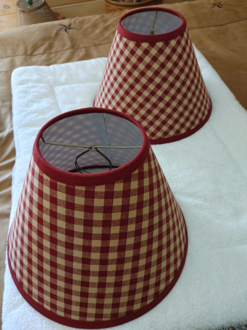 2 Burgundy Lamp Shades New Never Used In Great Condition No Hardware Just The Shades