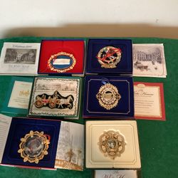 White House Historical Association Christmas Ornaments Lot Of 6 W/Boxes 2000-05