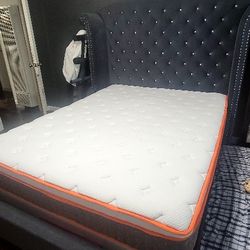 High Headboard And Bed Frame No Mattress And Box Spring