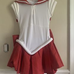 Anime Cosplay Red Sailor Moon Costume DRESS With Back Bow Size Small 