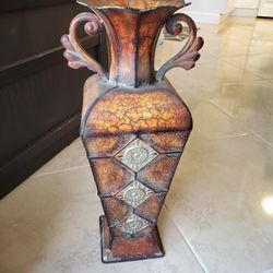 3 Metal Flower Vases