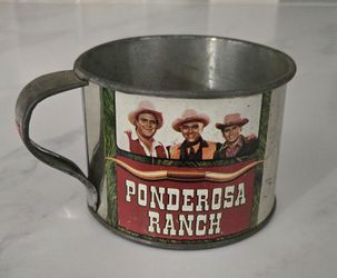 Vintage 1970's Bonanza Ponderosa Ranch Tin Cup