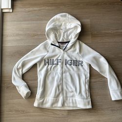 Tommy Hilfiger Women’s Zip Hoodie Jacket Cream Size Small