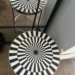 Eclectic Checkered Side Table 