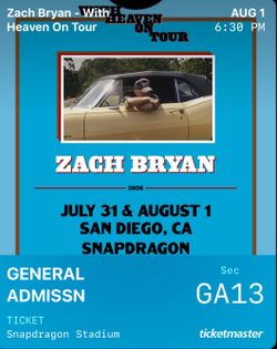 Zach Bryan floor seats