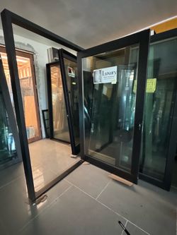 4-Pivote self closing black doors 53x90 swing -in / out