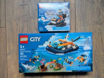 Lego 60376 Arctic Explorer Snowmobile & 60377 Explorer Diving Boat