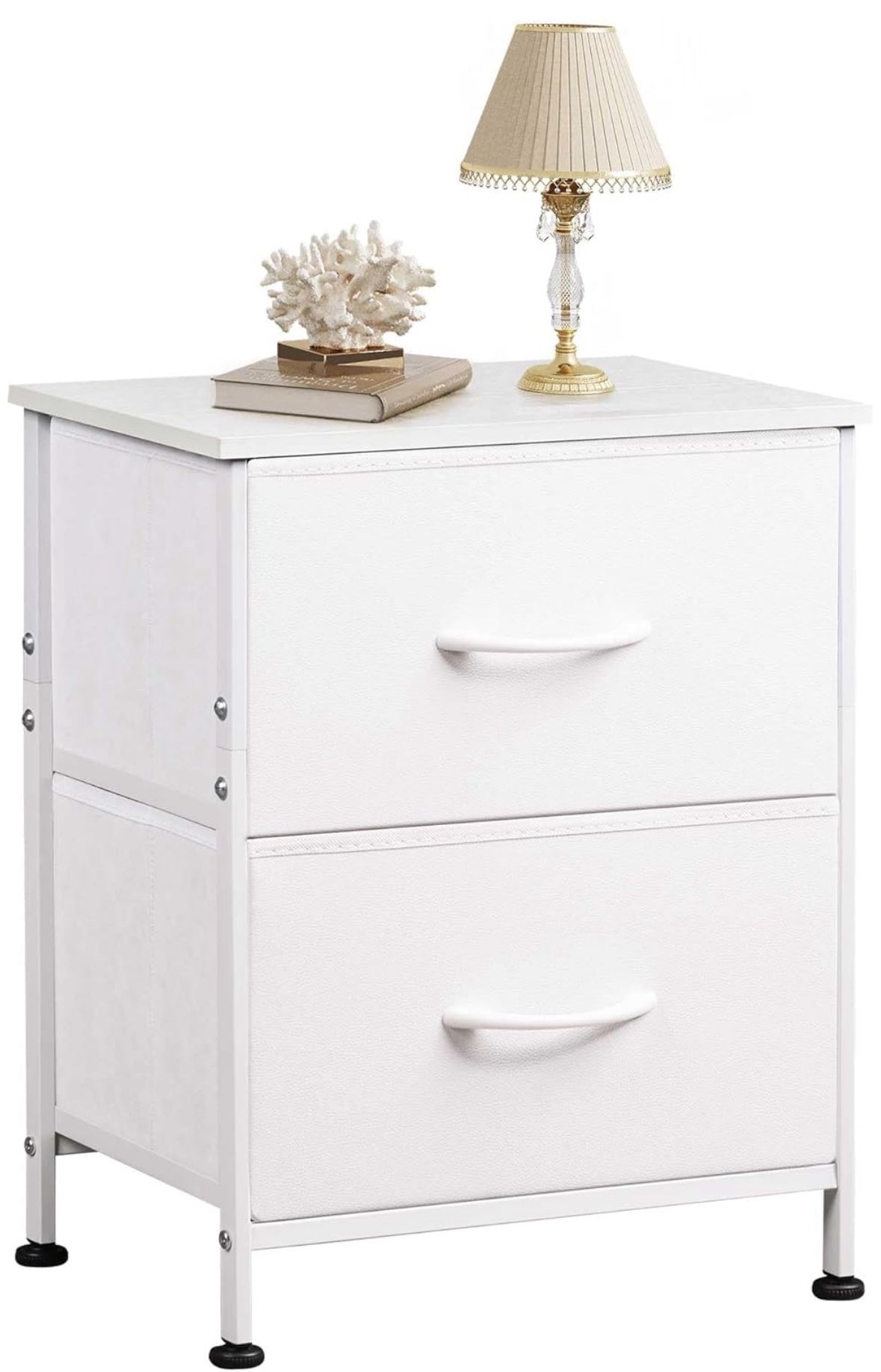 White Nightstand, 2 Drawer Dresser New In Box