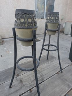 Two tiki lamps
