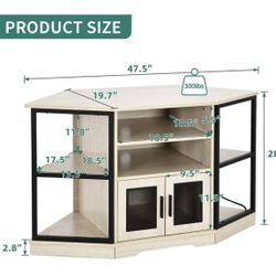 Small TV stand, wood tone (beige with black)