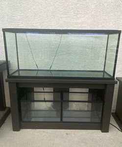 55 GALLON + (2) 10 GALLON - FISH TANK TRIO AQUARIUM W/ STAND & LIDS (BUILT IN LIGHTS) DOUBLE DECKER