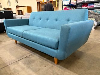 JOYBIRD Hughes Modern Tufted Sofa in Sunbrella Stain and Water Resistant Premier Lagoon