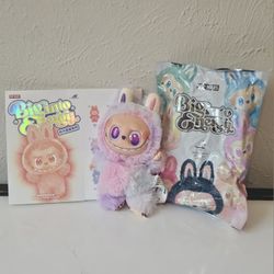 Labubu Big into Energy Vinyl Face toy plush doll keychain Luck Lilac PINK gift