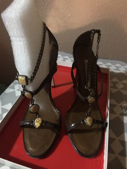 Vintage Manolo Blahnik jeweled sandal heels
