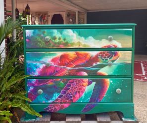 Beautiful Tropical Island Inspired Vintage Dresser