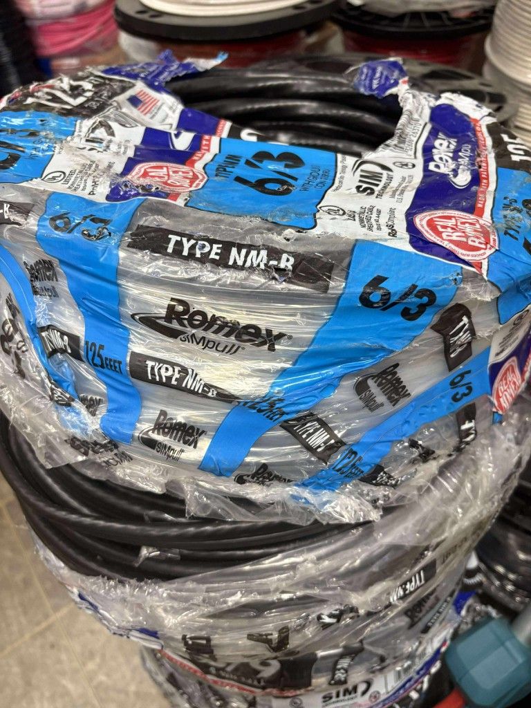 New Romex Wire 6/3 125ft $430 EACH ONE