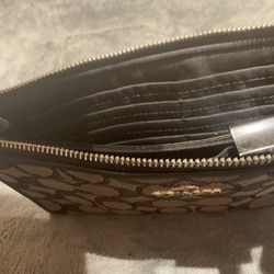 Pewter Gray Canvas Coach Wallet 
