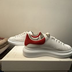 “White lust red” Alexander McQueen Oversized Sneakers Size 11.5