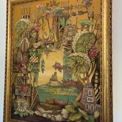 Original Dominican Artwork – Vintage Framed Painting – $150