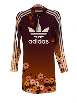 Adidas floral LS dress S