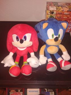 Sonic the hedgehog & knuckles hedgehog plushie