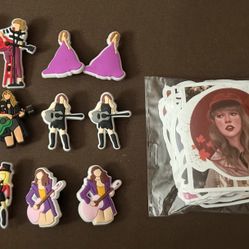 12pcs CROCS CHARM with 25pcs TAYLOR SWIFT STICKERS (e)