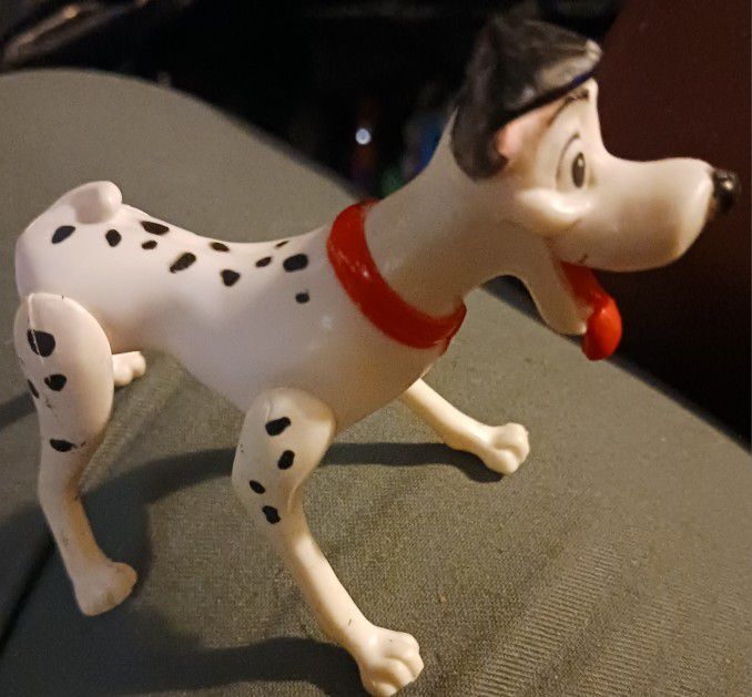 Vintage Disney 101 Dalmatians Pongo PVC Dog Red Collar Figure 3 Inch Jointed