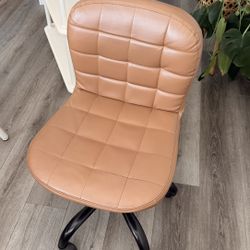 Brown Faux Leather Office Chair