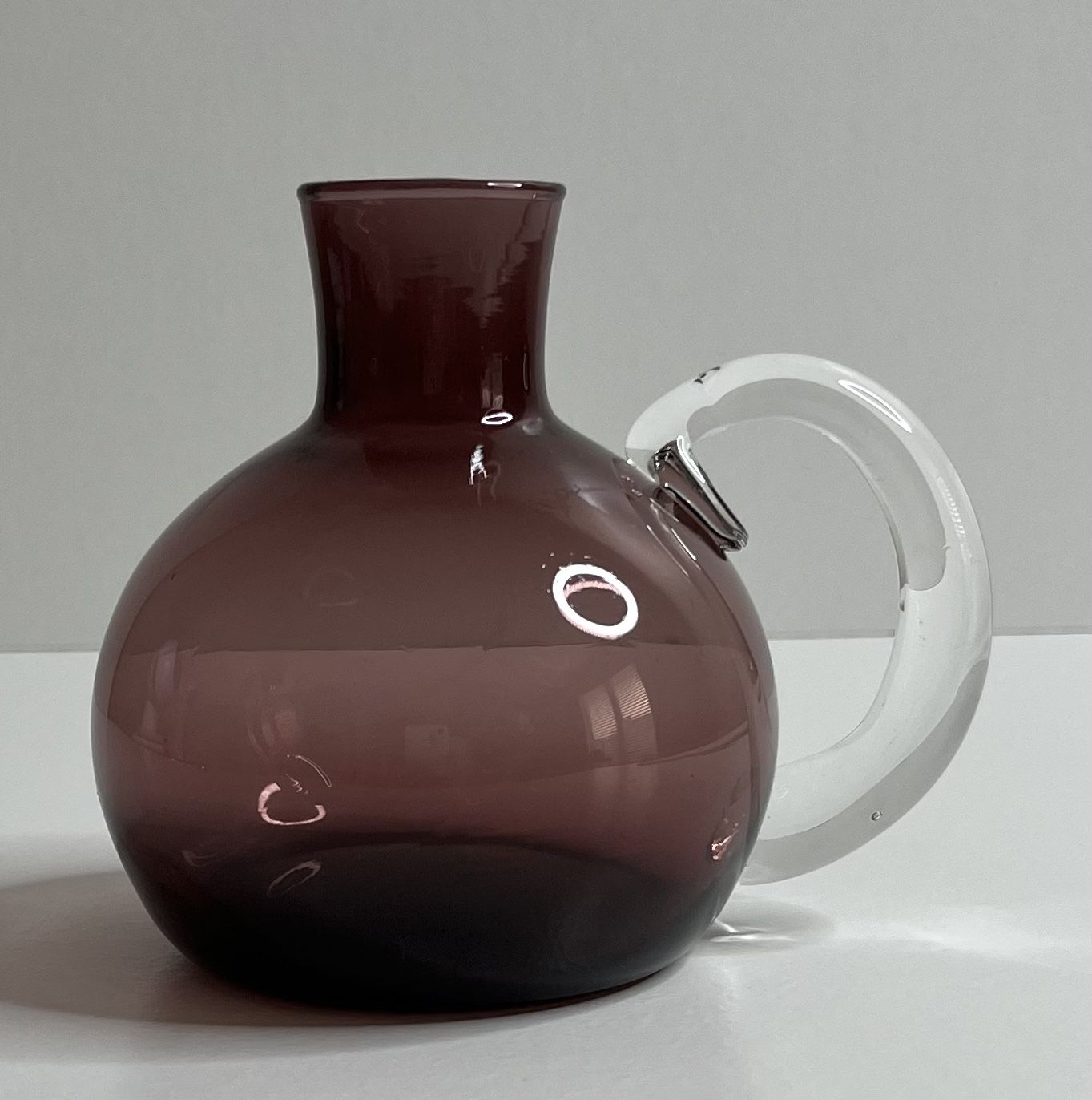 Vintage Purple Amethyst Glass Small Jug Pitcher Applied Handle