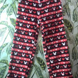 Brand New Women’s Size Medium Super Soft Mickey And Minnie Fleece Pajama Pants $20