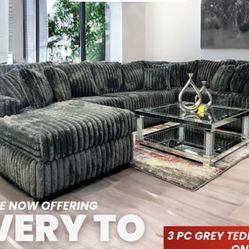 Brand New Super Plush Comfy Corduroy Sectional Set 