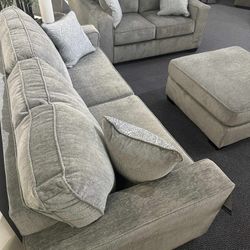 Altari Alloy Grey 2 Piece Sofa and Loveseat Set 