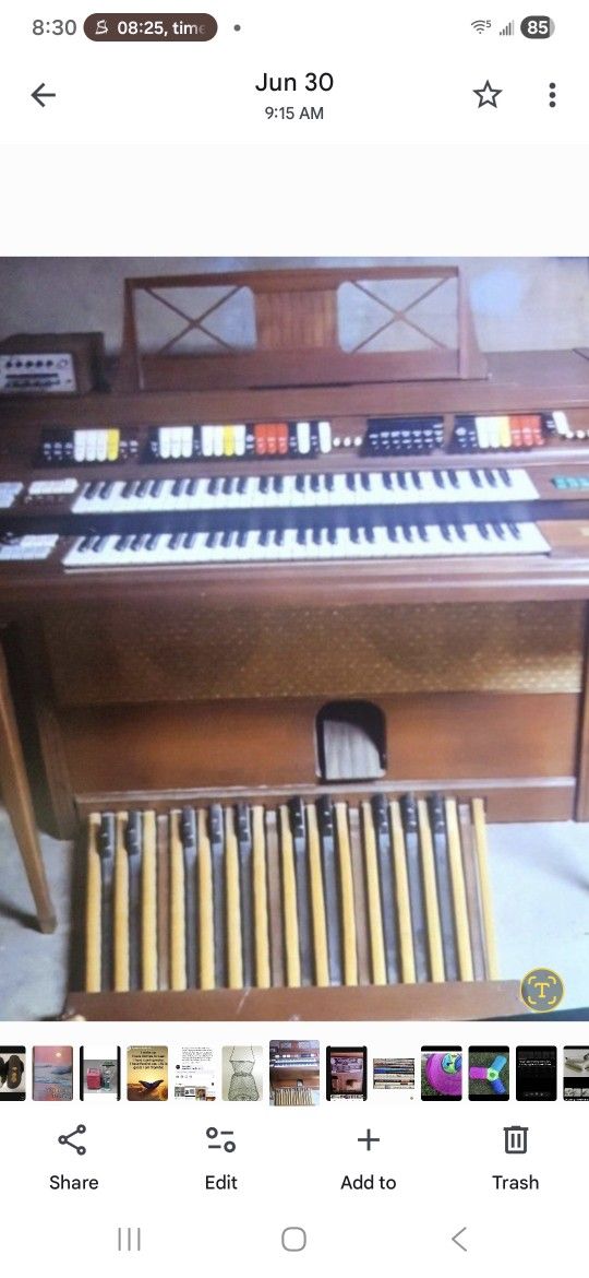 Vintage Organ With Bench, See 2nd Pic