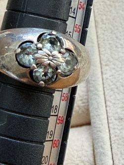 925 vintage ring with blue topaz