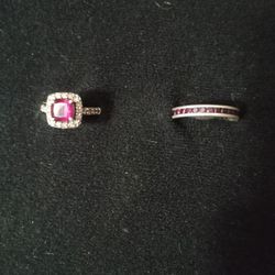 .925 Silver  Ruby Gemstone Rings 